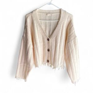 Altar'd State Cream fringe cardigan size S